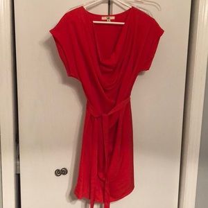 Red dress with waist tie